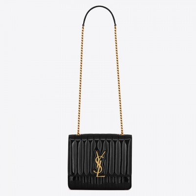 Saint Laurent Large Vicky Bag In Black Patent Leather LDBS245132