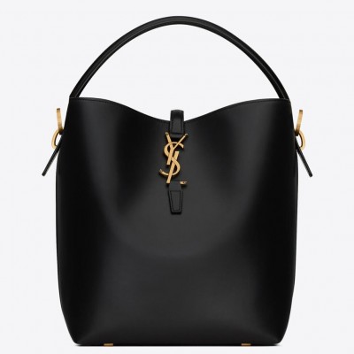 Saint Laurent Le 37 Large Bucket Bag in Black Leather LDBS245136