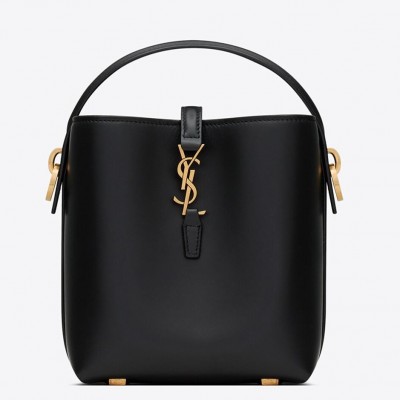 Saint Laurent Le 37 Mini Bucket Bag in Black Leather LDBS245139