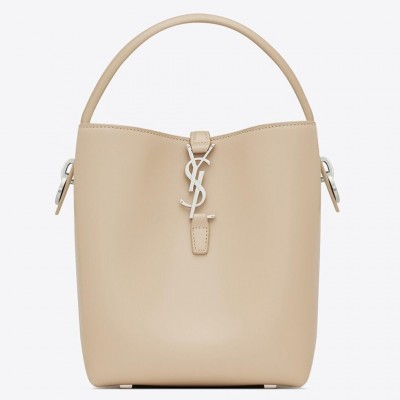 Saint Laurent Le 37 Small Bucket Bag in Beige Leather LDBS245140