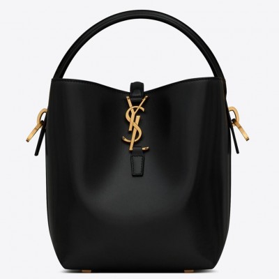 Saint Laurent Le 37 Small Bucket Bag in Black Leather LDBS245141