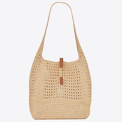 Saint Laurent Le 5 A 7 Medium Tote Bag in Naturel Raffia LDBS245149