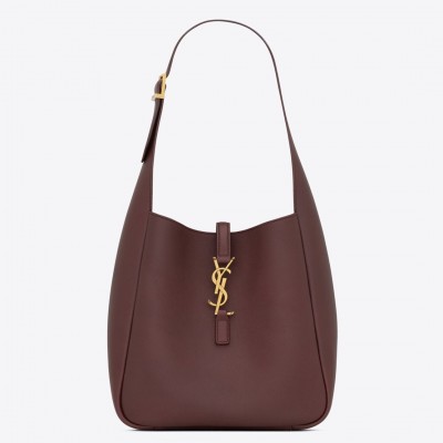 Saint Laurent Le 5 a 7 Soft Small Shoulder Bag in Bordeaux Leather LDBS245153