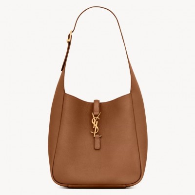 Saint Laurent Le 5 a 7 Supple Small Hobo Bag in Brown Leather LDBS245156