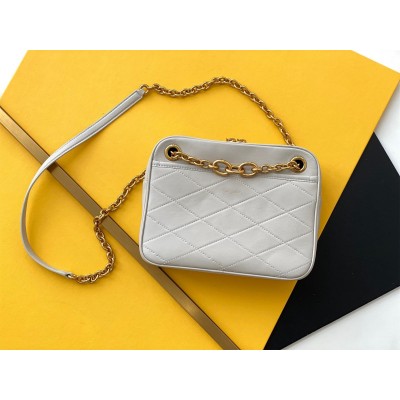 Saint Laurent Le Maillon Small Chain Bag In White Lambskin LDBS245169