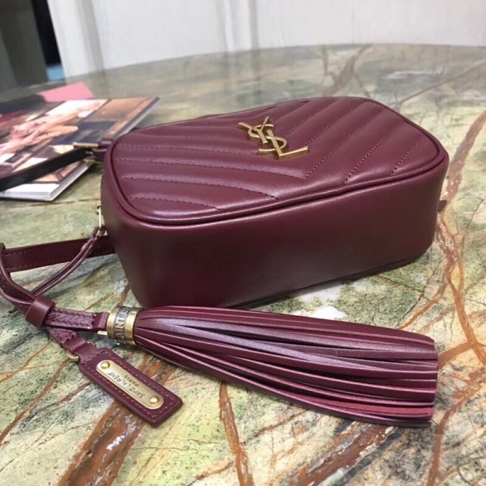 Saint Laurent Lou Belt Bag In Burgundy Calfskin LDBS245177