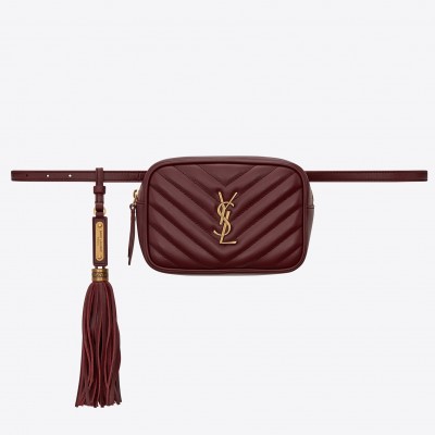 Saint Laurent Lou Belt Bag In Burgundy Calfskin LDBS245177