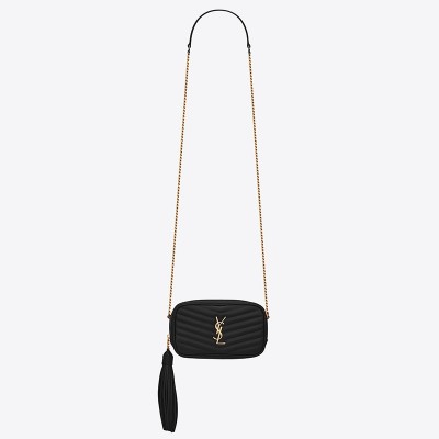 Saint Laurent Lou Mini Bag In Black Grained Leather LDBS245219