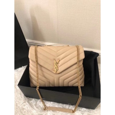 Saint Laurent Loulou Medium Bag In Beige Matelasse Leather LDBS245187