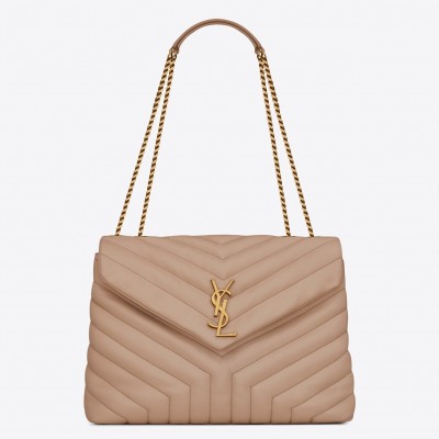 Saint Laurent Loulou Medium Bag In Beige Matelasse Leather LDBS245187