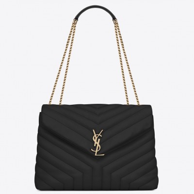 Saint Laurent Loulou Medium Bag In Black Matelasse Leather LDBS245188