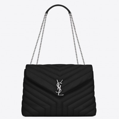 Saint Laurent Loulou Medium Bag In Noir Matelasse Leather LDBS245190