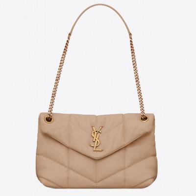 Saint Laurent Loulou Puffer Small Bag In Beige Matelasse Leather LDBS245210