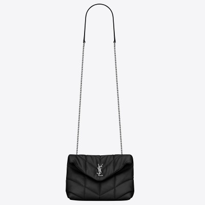 Saint Laurent Loulou Puffer Toy Bag In Noir Lambskin LDBS245207