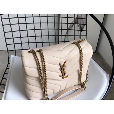 Saint Laurent Loulou Small Bag In Beige Matelasse Leather LDBS245209