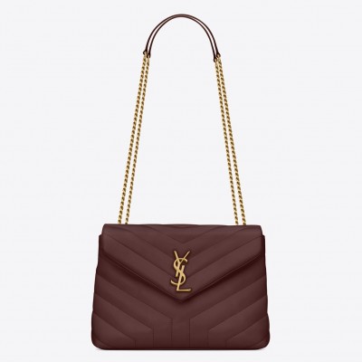 Saint Laurent Loulou Small Bag In Burgundy Matelasse Leather LDBS245212