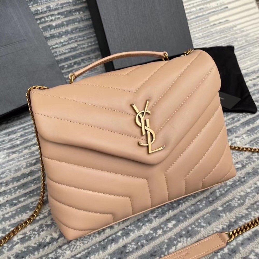 Saint Laurent Loulou Small Bag In Dark Beige Leather LDBS245213