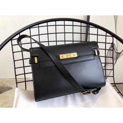 Saint Laurent Manhattan Baguette Bag In Black Leather LDBS245223