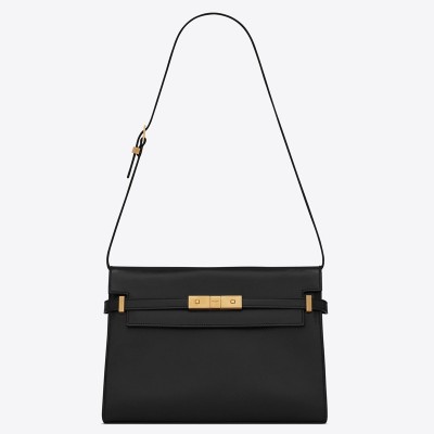 Saint Laurent Manhattan Baguette Bag In Black Leather LDBS245223