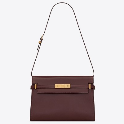 Saint Laurent Manhattan Baguette Bag In Bordeaux Leather LDBS245224