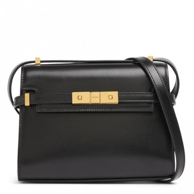 Saint Laurent Manhattan Mini Shoulder Bag in Black Calfskin LDBS245226