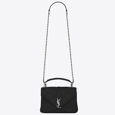 Saint Laurent Medium College Bag In Black Matelasse Leather LDBS245238