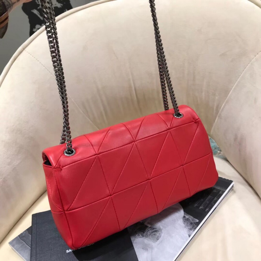 Saint Laurent Medium Jamie Bag In Red Patchwork Leather LDBS245256