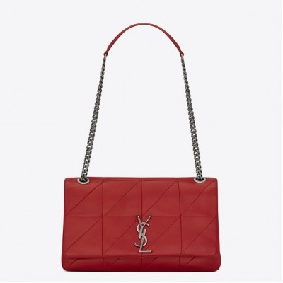 Saint Laurent Medium Jamie Bag In Red Patchwork Leather LDBS245256