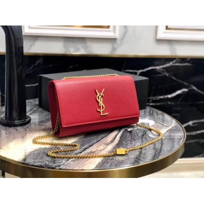 Saint Laurent Medium Kate Bag In Red Grained Leather LDBS245261