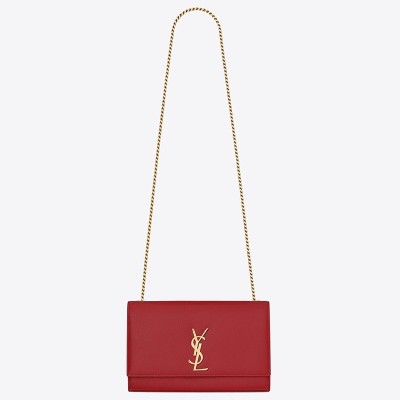 Saint Laurent Medium Kate Bag In Red Grained Leather LDBS245261