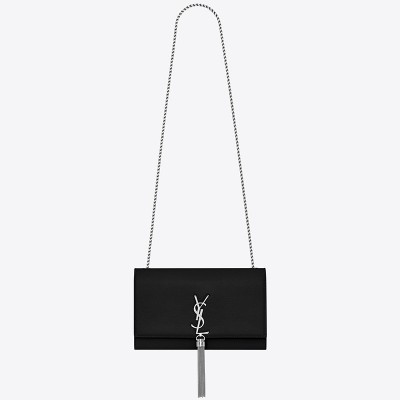 Saint Laurent Medium Kate Bag With Tassel In Black Grained Leather LDBS245263