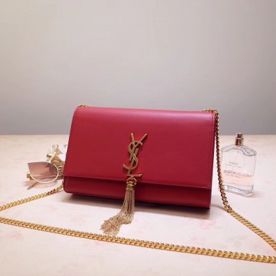 Saint Laurent Medium Kate Bag With Tassel In Red Smooth Leather LDBS245270