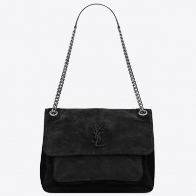 Saint Laurent Medium Niki Bag In Black Suede LDBS245277