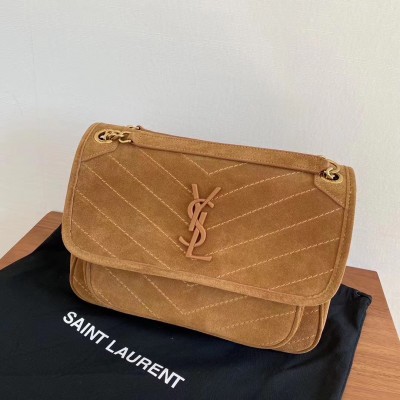 Saint Laurent Medium Niki Bag In Brown Suede LDBS245280