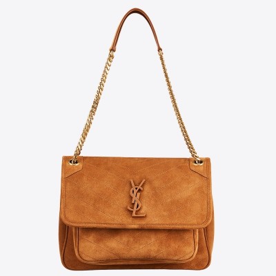 Saint Laurent Medium Niki Bag In Brown Suede LDBS245280