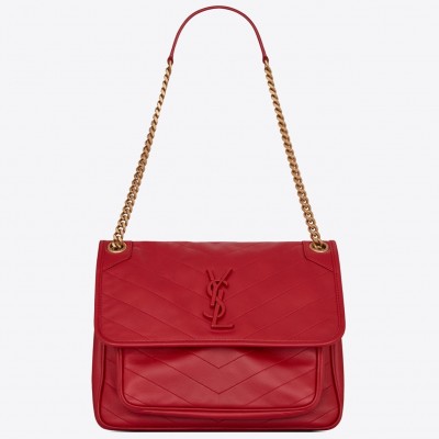 Saint Laurent Medium Niki Bag In Red Lambskin LDBS245285