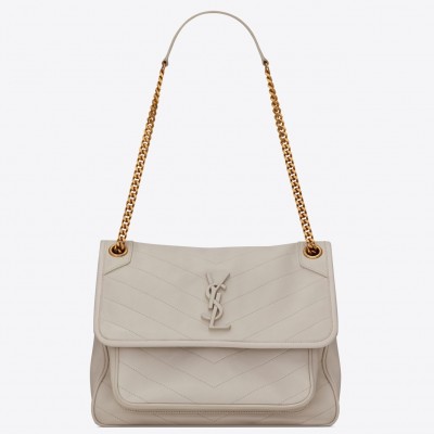 Saint Laurent Medium Niki Bag In White Lambskin LDBS245290