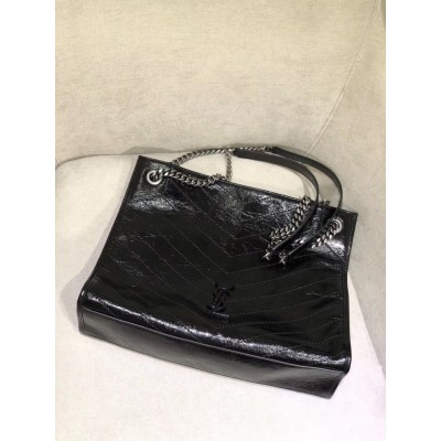 Saint Laurent Medium Niki Shopping Bag In Black Leather LDBS245292