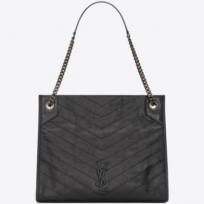 Saint Laurent Medium Niki Shopping Bag In Storm Leather LDBS245295