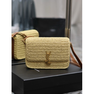 Saint Laurent Medium Solferino Bag in Naturel Raffia LDBS245297