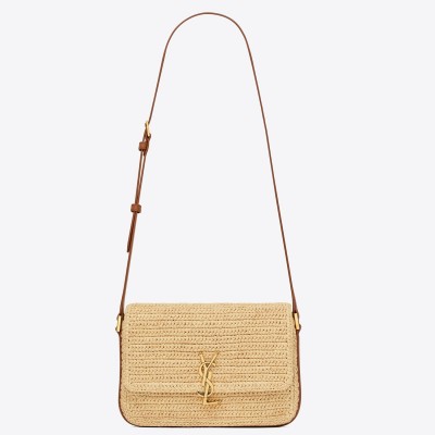 Saint Laurent Medium Solferino Bag in Naturel Raffia LDBS245297