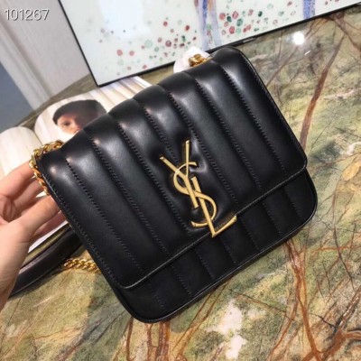 Saint Laurent Medium Vicky Bag In Black Lambskin LDBS245303