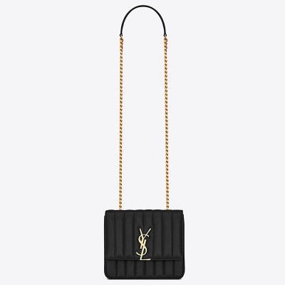 Saint Laurent Medium Vicky Bag In Black Lambskin LDBS245303