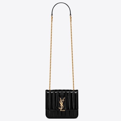 Saint Laurent Medium Vicky Bag In Black Patent Leather LDBS245304