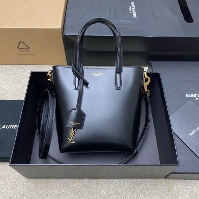 Saint Laurent Mini Toy Shopping Bag in Black Calfskin LDBS245306