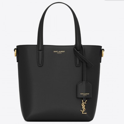 Saint Laurent Mini Toy Shopping Bag in Black Calfskin LDBS245306