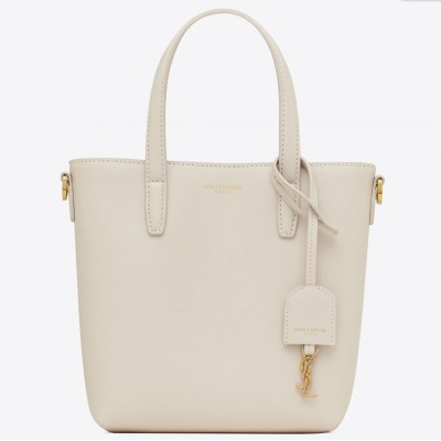 Saint Laurent Mini Toy Shopping Bag in White Calfskin LDBS245308