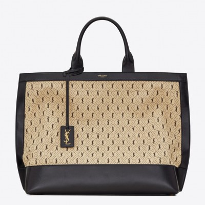 Saint Laurent Monogram All Over Cabas Tote In Canvas LDBS245312