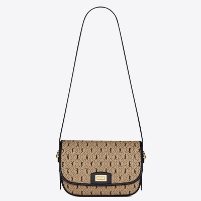 Saint Laurent Monogram All Over Medium Satchel In Canvas LDBS245317