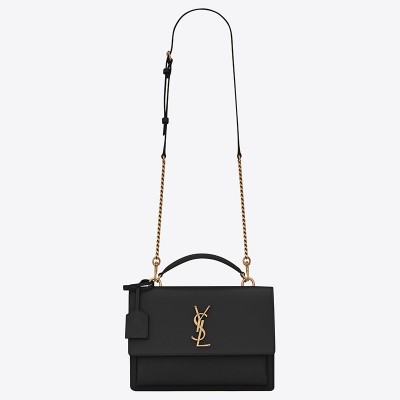 Saint Laurent New Medium Sunset Bag In Black Calfskin LDBS245328